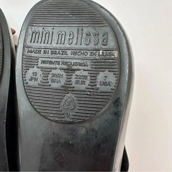 Mini Melissa toddler peep toe shoes size 7 black bow - Picture 7 of 8